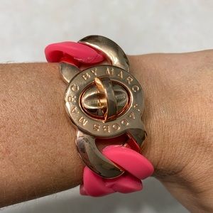 Marc Jacobs Pink w/ Gold Silicone Link Bracelet